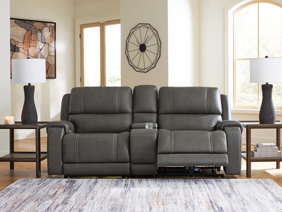 5Z - Pittson 3-Piece Power Reclining Sectional Loveseat with Console