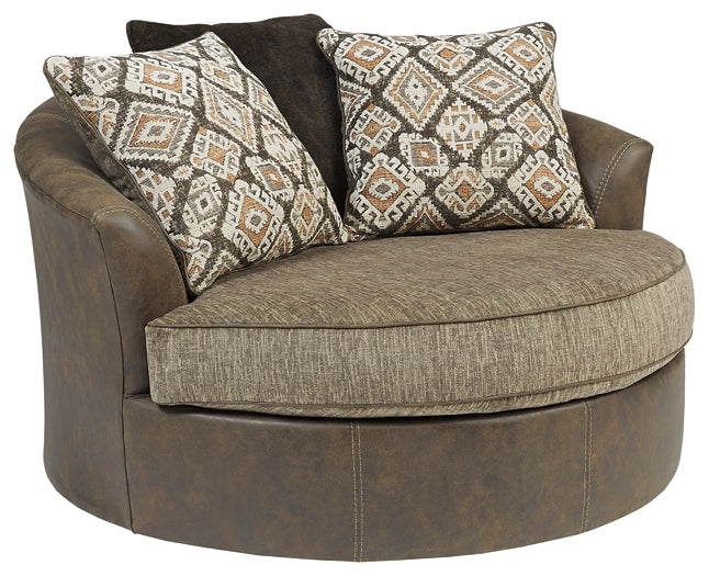 Abalone Oversized Swivel Accent Chair JR Furniture Store