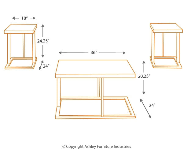 Airdon Occasional Table Set (3/CN) JR Furniture Store