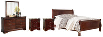 Alisdair California King Sleigh Bed with Mirrored Dresser and 2 Nightstands JR Furniture Store