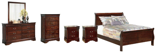 Alisdair Full Sleigh Bed with Mirrored Dresser, Chest and 2 Nightstands JR Furniture Store