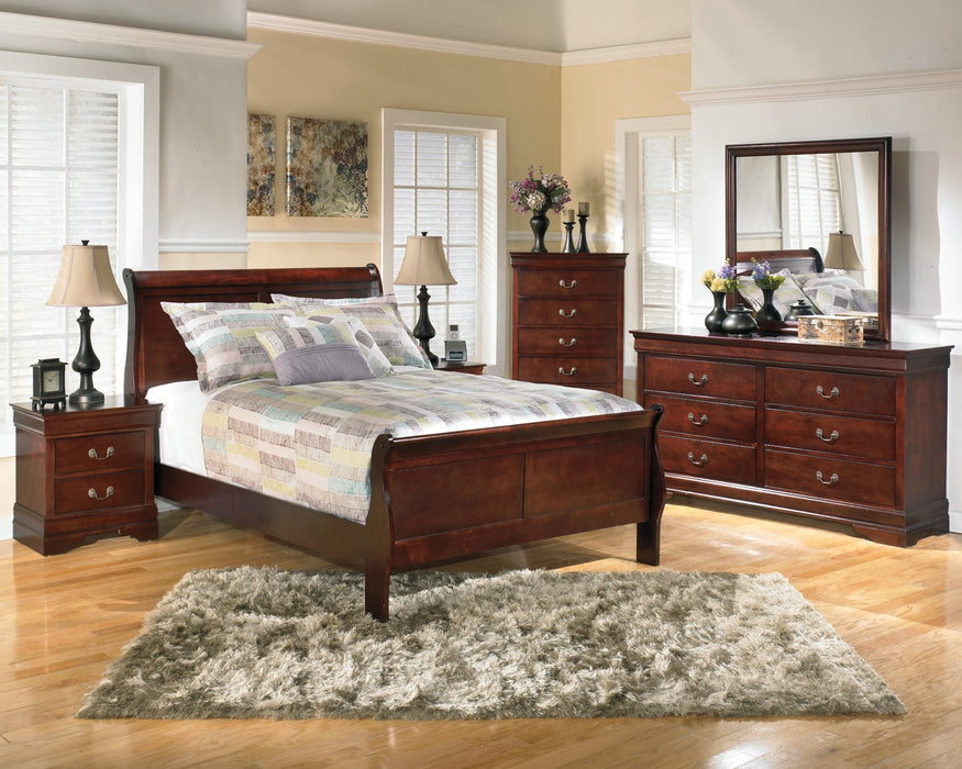 Alisdair Full Sleigh Bed with Mirrored Dresser, Chest and 2 Nightstands JR Furniture Store