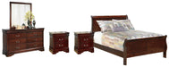 Alisdair Full Sleigh Bed with Mirrored Dresser and 2 Nightstands JR Furniture Store