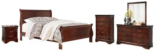 Alisdair Queen Sleigh Bed with Mirrored Dresser, Chest and Nightstand JR Furniture Store