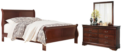 Alisdair Queen Sleigh Bed with Mirrored Dresser JR Furniture Store
