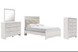 Altyra Full Panel Bed with Mirrored Dresser and Chest JR Furniture Store