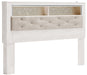 Altyra King Bookcase Headboard with Mirrored Dresser and Chest JR Furniture Store