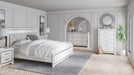 Altyra King Panel Bed with Mirrored Dresser JR Furniture Store
