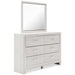 Altyra King Panel Bookcase Bed with Mirrored Dresser and 2 Nightstands JR Furniture Store