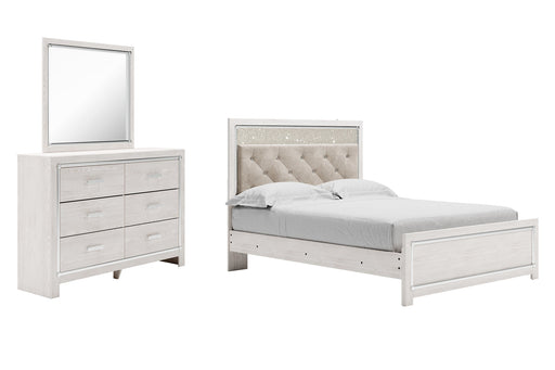 Altyra Queen Panel Bed with Mirrored Dresser JR Furniture Store