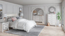 Altyra Queen Panel Bed with Mirrored Dresser and 2 Nightstands JR Furniture Store