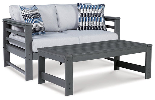 Amora Outdoor Loveseat with Coffee Table JR Furniture Store
