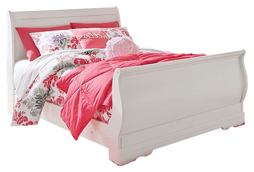 Anarasia Full Sleigh Bed with Mirrored Dresser, Chest and 2 Nightstands JR Furniture Store