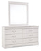 Anarasia Full Sleigh Headboard with Mirrored Dresser and Chest JR Furniture Store