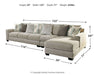 Ardsley 3-Piece Sectional with Ottoman JR Furniture Store