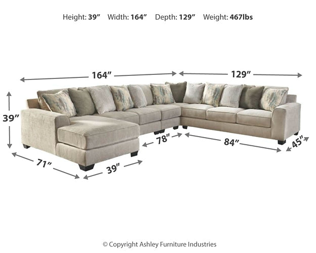 Ardsley 5-Piece Sectional with Ottoman JR Furniture Store