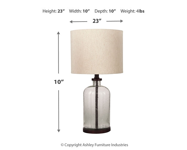 Bandile Glass Table Lamp (1/CN) JR Furniture Store