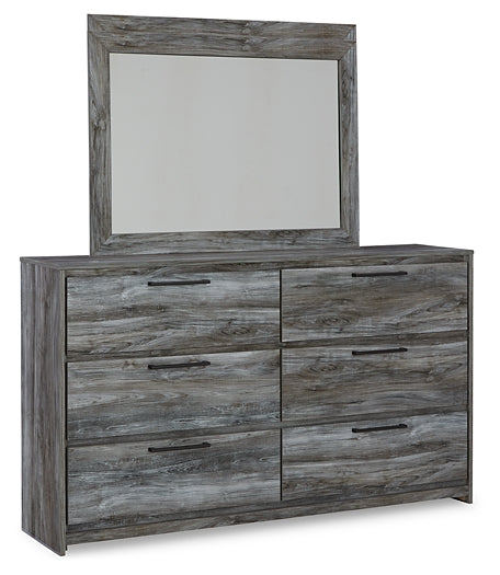 Baystorm Full Panel Headboard with Mirrored Dresser and Nightstand JR Furniture Store