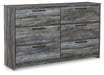Baystorm King Panel Headboard with Mirrored Dresser JR Furniture Store