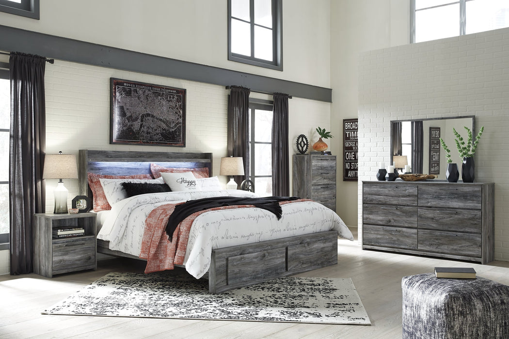 Baystorm Queen Panel Bed with 4 Storage Drawers with Dresser JR Furniture Store