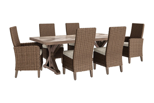 Beachcroft Outdoor Dining Table and 6 Chairs JR Furniture Store