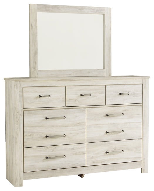Bellaby Queen Panel Headboard with Mirrored Dresser JR Furniture Store