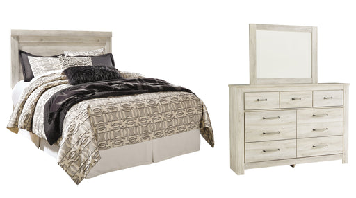 Bellaby Queen Panel Headboard with Mirrored Dresser JR Furniture Store