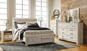 Bellaby Queen Platform Bed with 2 Storage Drawers with Mirrored Dresser, Chest and 2 Nightstands JR Furniture Store