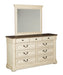 Bolanburg California King Panel Bed with Mirrored Dresser, Chest and 2 Nightstands JR Furniture Store