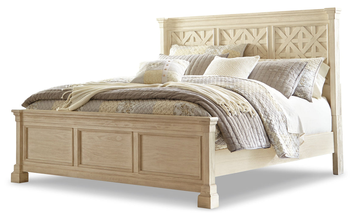 Bolanburg California King Panel Bed with Mirrored Dresser and 2 Nightstands JR Furniture Store