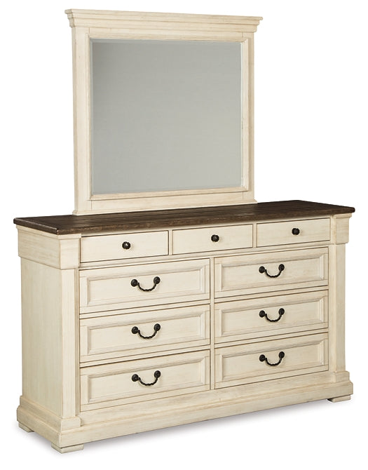 Bolanburg California King Panel Bed with Mirrored Dresser and Chest JR Furniture Store