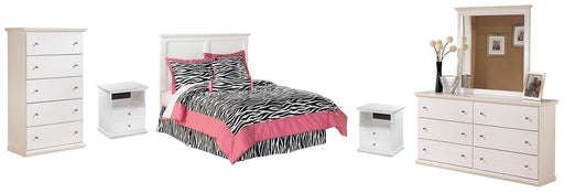 Bostwick Shoals Full Panel Headboard with Mirrored Dresser, Chest and 2 Nightstands JR Furniture Store