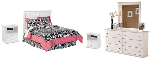 Bostwick Shoals Full Panel Headboard with Mirrored Dresser and 2 Nightstands JR Furniture Store