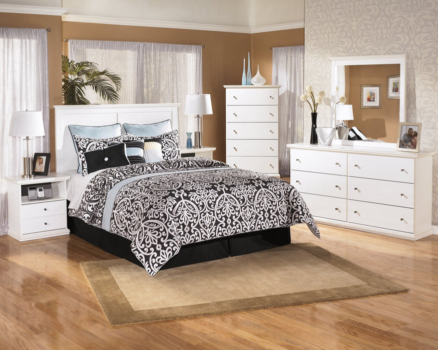 Bostwick Shoals Queen/Full Panel Headboard with Mirrored Dresser, Chest and 2 Nightstands JR Furniture Store