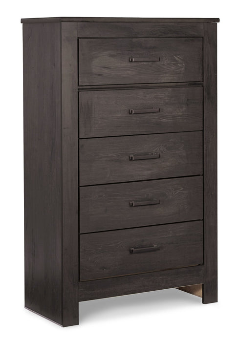 Brinxton Full Panel Bed with Mirrored Dresser, Chest and 2 Nightstands JR Furniture Store