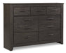 Brinxton King Panel Bed with Mirrored Dresser JR Furniture Store