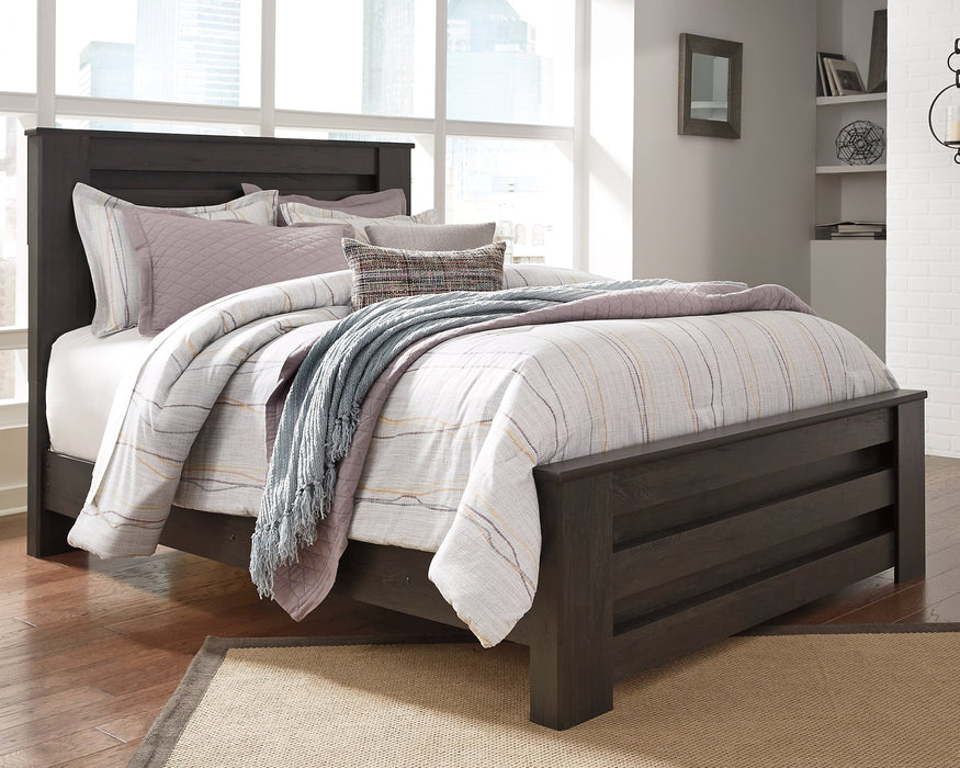 Brinxton Queen Panel Bed with 2 Nightstands JR Furniture Store