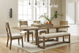 Cabalynn Dining Table and 4 Chairs and Bench JR Furniture Store