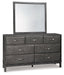 Caitbrook Queen Storage Bed with 8 Storage Drawers with Mirrored Dresser, Chest and Nightstand JR Furniture Store