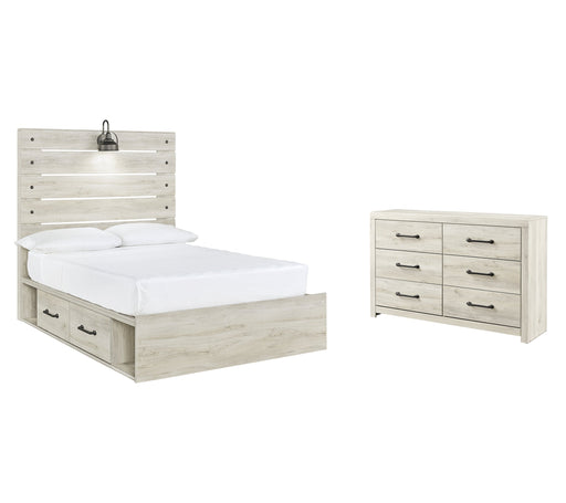 Cambeck Full Panel Bed with 4 Storage Drawers with Dresser JR Furniture Store