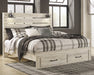Cambeck King Panel Bed with 2 Storage Drawers with Mirrored Dresser JR Furniture Store