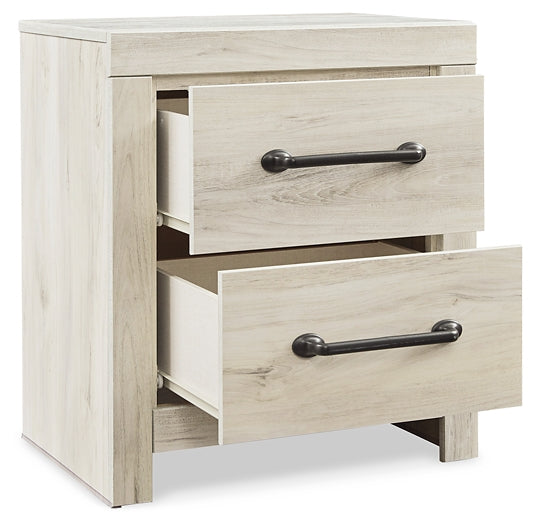 Cambeck King Panel Bed with 2 Storage Drawers with Mirrored Dresser and Nightstand JR Furniture Store