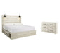 Cambeck King Panel Bed with 4 Storage Drawers with Dresser JR Furniture Store