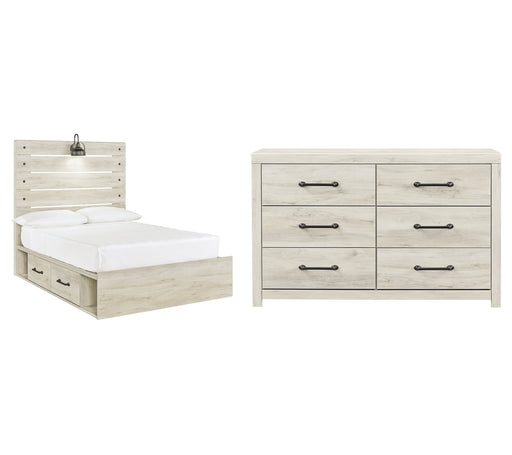 Cambeck Queen Panel Bed with 2 Storage Drawers with Dresser JR Furniture Store