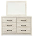 Cambeck Queen Panel Bed with 2 Storage Drawers with Mirrored Dresser JR Furniture Store