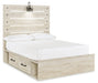 Cambeck Queen Panel Bed with 2 Storage Drawers with Mirrored Dresser JR Furniture Store