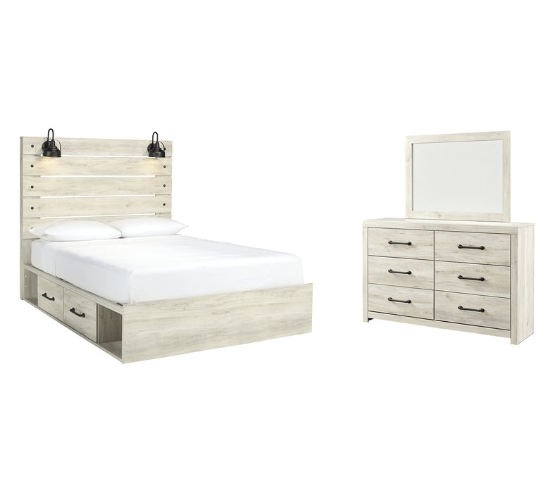 Cambeck Queen Panel Bed with 4 Storage Drawers with Dresser JR Furniture Store