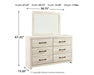 Cambeck Queen Panel Bed with 4 Storage Drawers with Mirrored Dresser JR Furniture Store