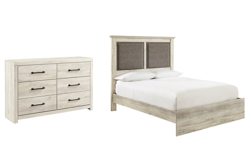 Cambeck Queen Upholstered Panel Bed with Dresser JR Furniture Store
