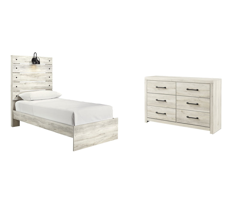 Cambeck Twin Panel Bed with Dresser JR Furniture Store